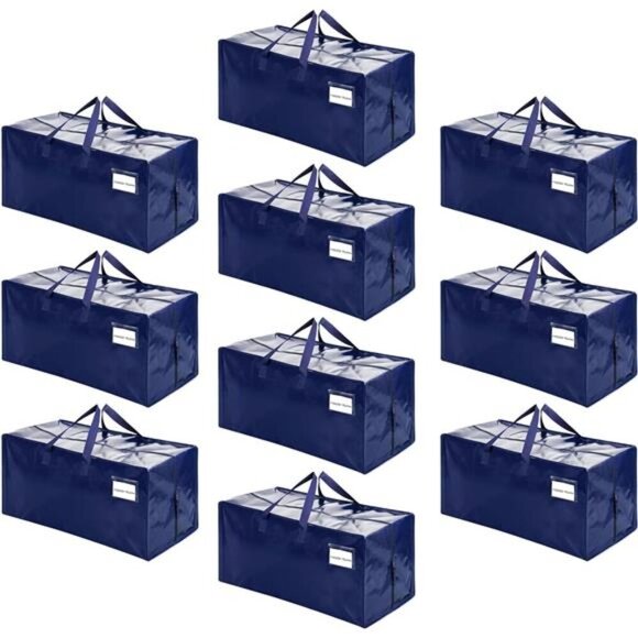 10 Pack Moving Bags w/Backpack Straps, Moving Boxes & Storage Bins Alternative
